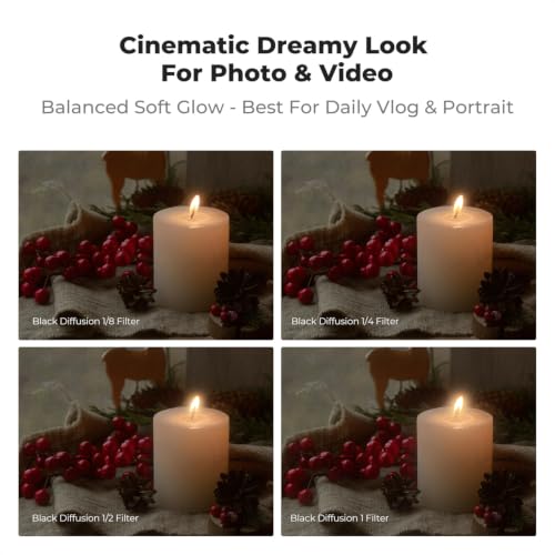 K&F CONCEPT 49mm Black Diffusion 1/4 Filter Mist Cinematic Effect Filter
