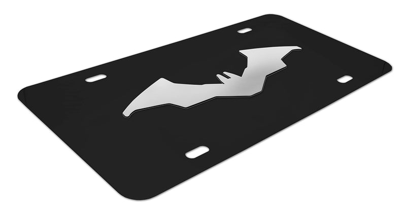 Elektroplate Officially Licensed DC Comics The Batman Movie Black All-Metal Decorative Front Plate with 3D Chrome Bat Emblem | Weatherproof Automotive Accessory for Cars, SUVs, Trucks (12" x 6")