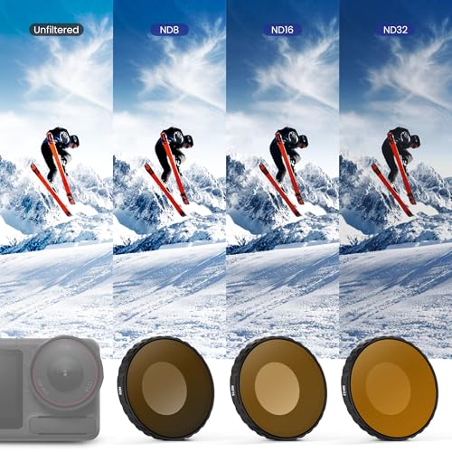 Walking Way Camera Lens Filters ND PL Set Compatible with DJI Osmo Action 4/5 Pro Accessories Kit, 4 Pack CPL ND8 ND16 ND32 Camera Lens Polarizing Neutral Density Filters Multicoated HD Optical Glass CPL/ND8/ND16/ND32