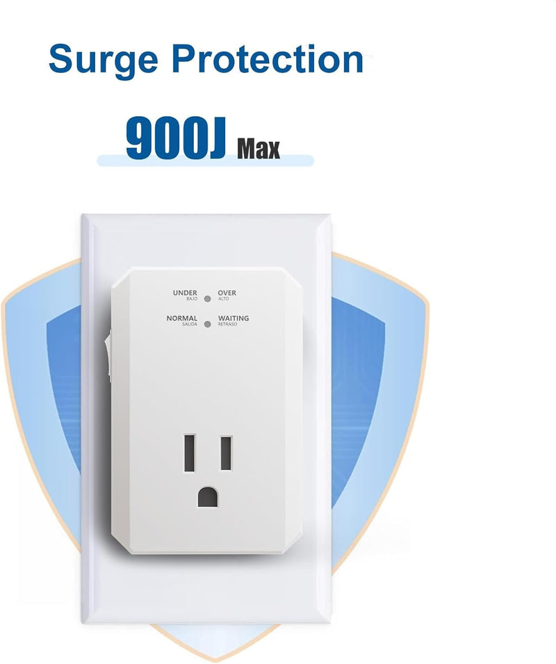 [Australia - AusPower] - BSEED Single Outlet Surge Protector, Small Surge Protector Wall Tap with Ground Protected Light Indicators for Refrigerators, PC, TV, Xbox Series X, PS5 and Home Appliances, 15A, 1875W, 120V, 4 Pack 120-4 Pack 