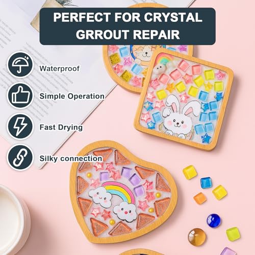 DINGSEN black quick-dry crystal tile grout for mosaic crafts, 200g package
