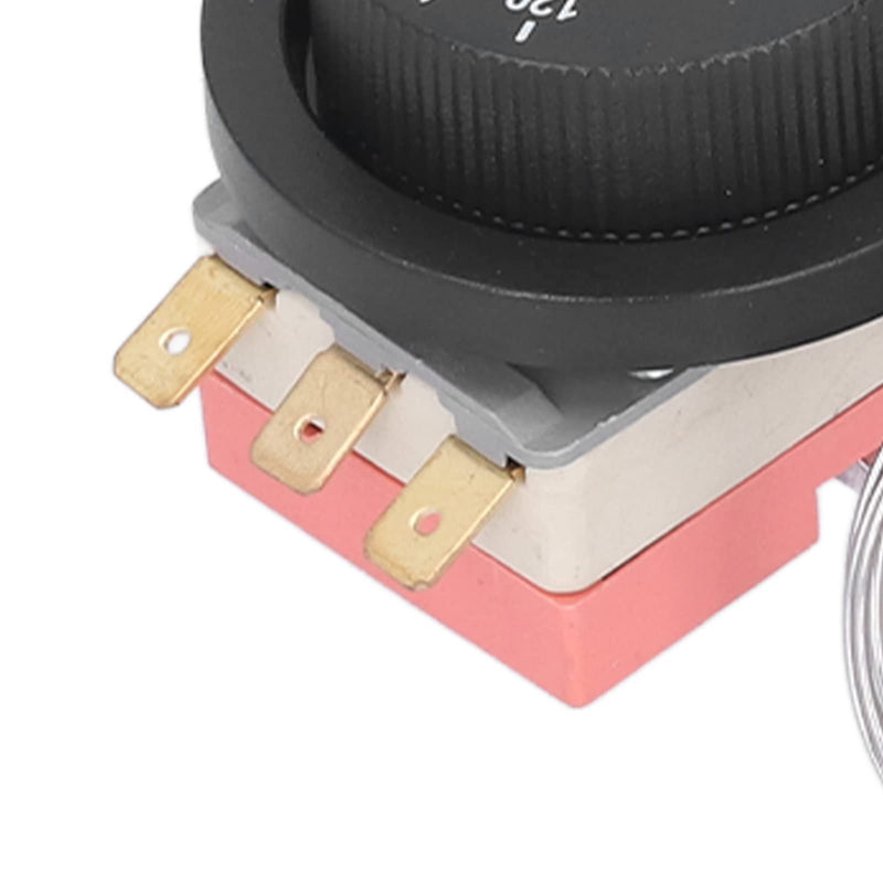 [Australia - AusPower] - Temperature Control Switch Capillary Thermostat, Adjustable Electric Fan Thermostat Switch 3 Pins Design Temperature Control Probe Kit 