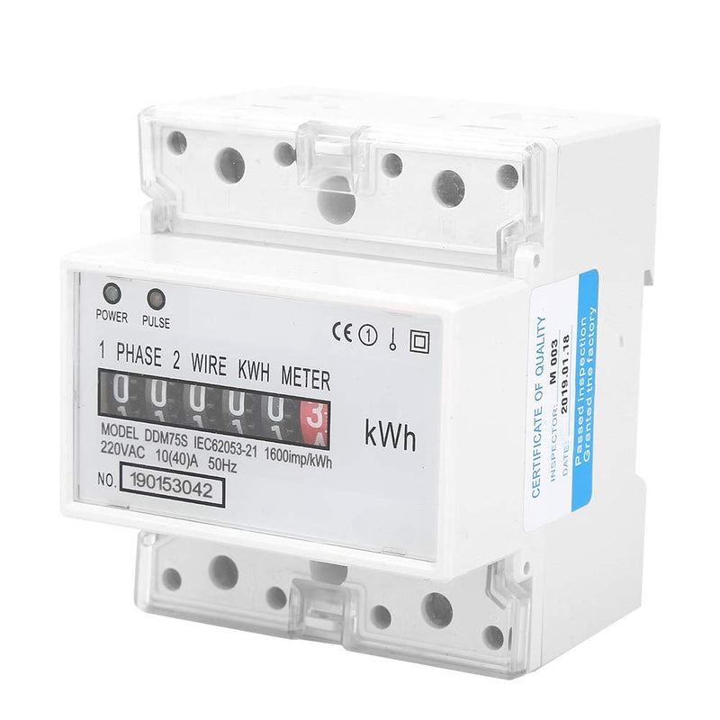 [Australia - AusPower] - Digital Electric Meter, Electricity Usage Monitor, Single Phase Din Rail kwh Meter, 4P LED Power Consumption Meter, DDM75S 10 to 40A 