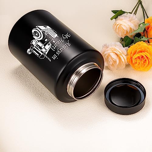 Gredstar Black Cremation Urn for Ashes, Trucker Memorial Keepsake