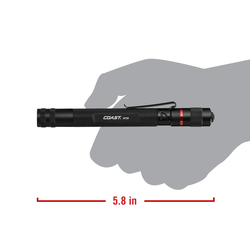 [Australia - AusPower] - Coast HP3R 385 Lumen Rechargeable LED Penlight with Twist Focus, Red 