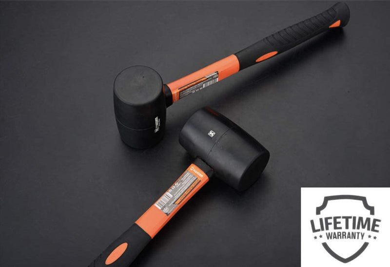 [Australia - AusPower] - Edward Tools Rubber Mallet Hammer 8 oz - Durable Eco-friendly Rubber Hammer Head for Camping, Flooring, Tent Stakes, Woodworking, Soft Blow Tasks without Damage - Ergonomic Grip - Small Mallet 