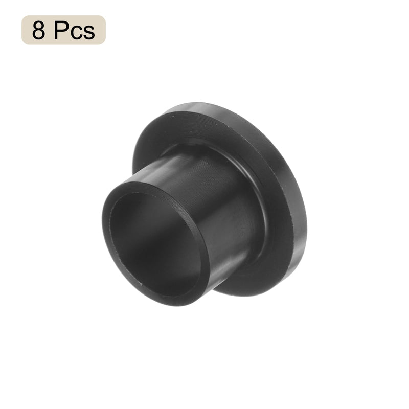 [Australia - AusPower] - 8pcs Flanged Sleeve Bearings Plastic Bushings 10mm Bore x 12mm OD x 10mm Length Black POM Bushings 
