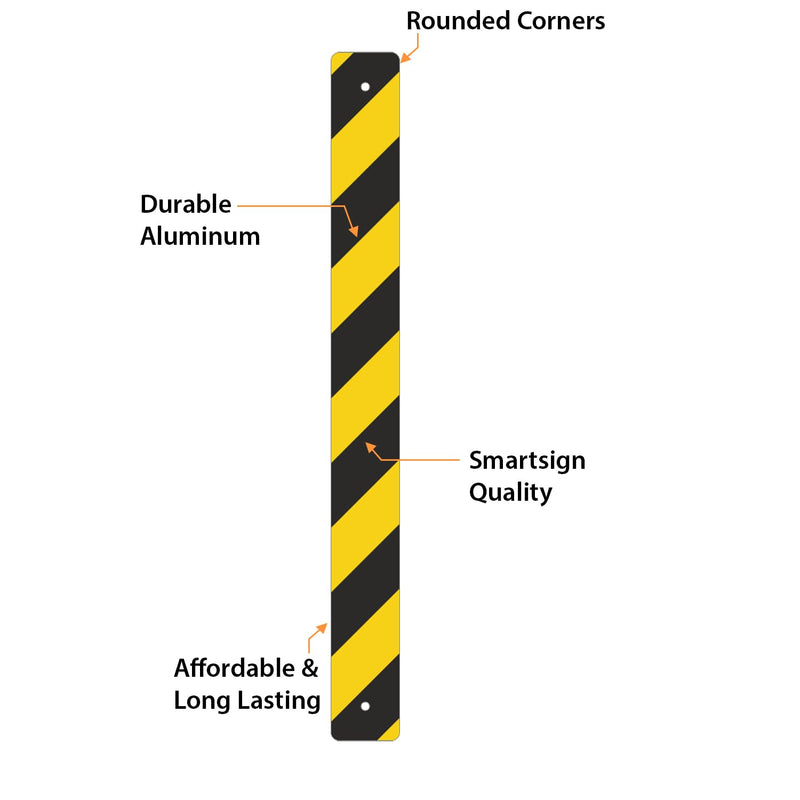 SmartSign - K-2185-FY-03x30 Reflective Sign Post Panel By | 3" x 30" 3M Fluorescent Diamond Grade Reflective Aluminum Black on Yellow Fluorescent 3M Reflective Aluminum 12 Year Durability 3" x 30"