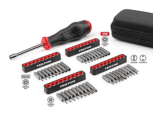 TEKTON 1/4-inch security bit driver and 37-piece bit set with assorted screwdriver bits