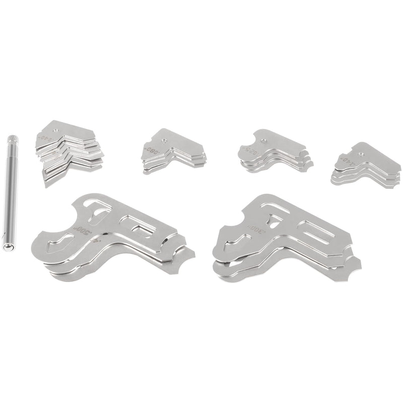 [Australia - AusPower] - Generic 3602-5025 Stainless Steel Radius Measuring Tool 26 Pcs Radius Gauge Set 0.010'' to 0.500'' Gauges with Holder 