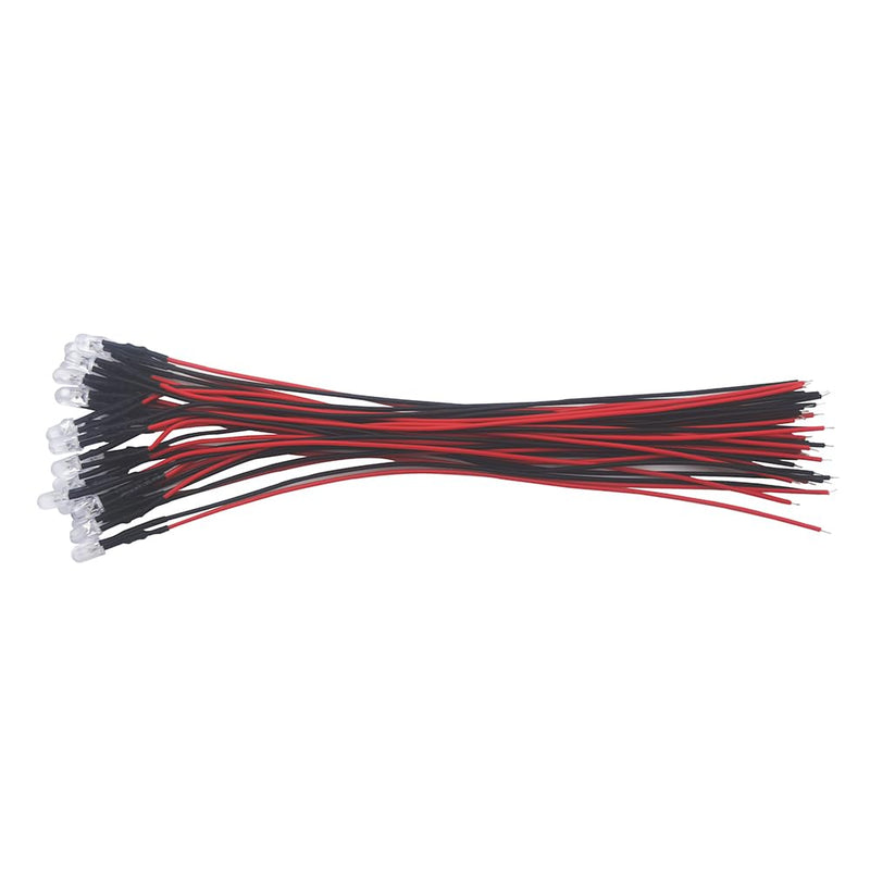 Pack of 35 (7 Colors x 5 Pieces) 5 mm Candle Flickering Lights LED Diodes Pre Wired 7.9 Inch DC 9-12 V Lights Assortment Emitting Bulb Lamp Set Variety Color Warm White Red Yellow Green Blue Orange 7 Colors Candle Flickering 5MM