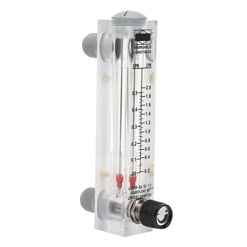 [Australia - AusPower] - LZM-15T 1/4" BSPT Thread Flowmeter, 0.1-0.5GPM Adjustable Panel Type Transparent Acrylic Water Flow Meter, Portable Liquid Flowmeter with Knob for Measuring The Liquid Medium 