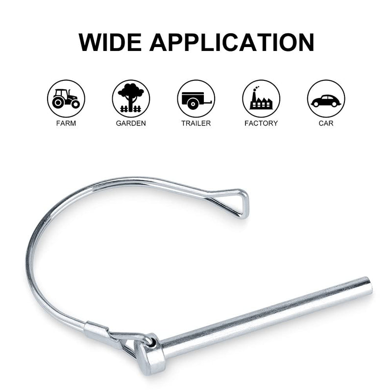 [Australia - AusPower] - 10 PCS Safety Coupler Pin Pto Pin Shaft Locking Pin 1/4 pin Hitch pin Round Wire Lock Pin 1/4" x 2-3/4" for PTO,Farm,Lawn,Hitches,and Garden 