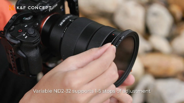 K&F CONCEPT 58mm Variable ND2-32 & Polarizing Effect 2-in-1 Lens Filter