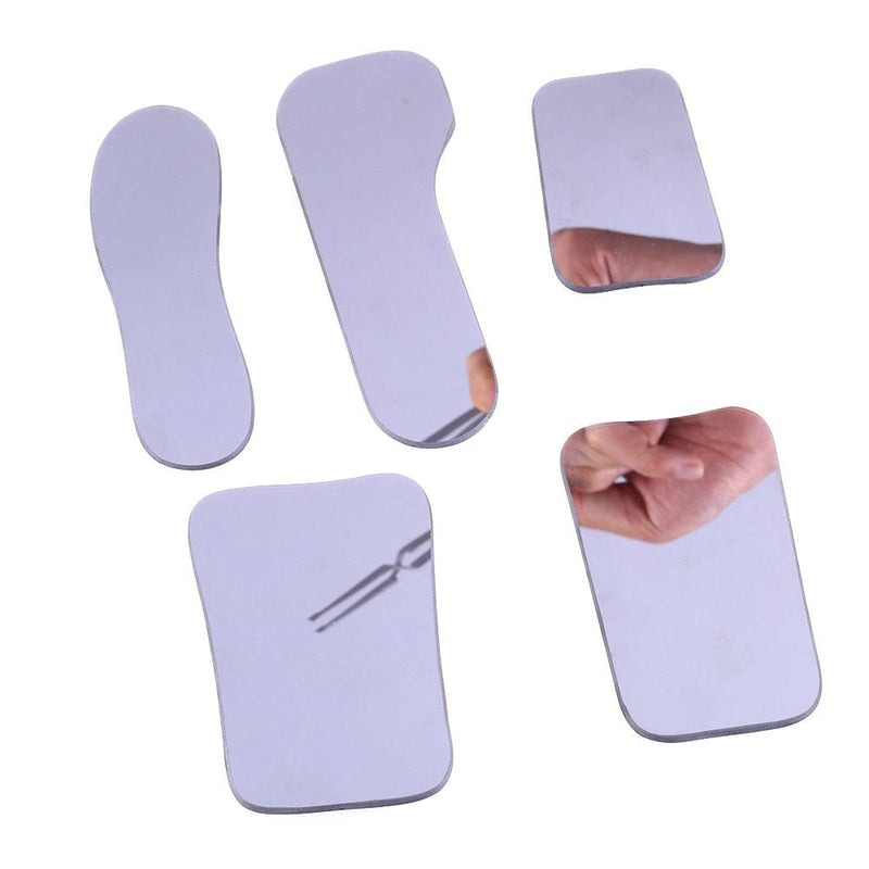 [Australia - AusPower] - 5Pcs/Set 2 Sided Pofessional Dental Occlusal Photographic Mouth Mirror Rhodium Dental Plated Glass Intraoral Photo Reflector 