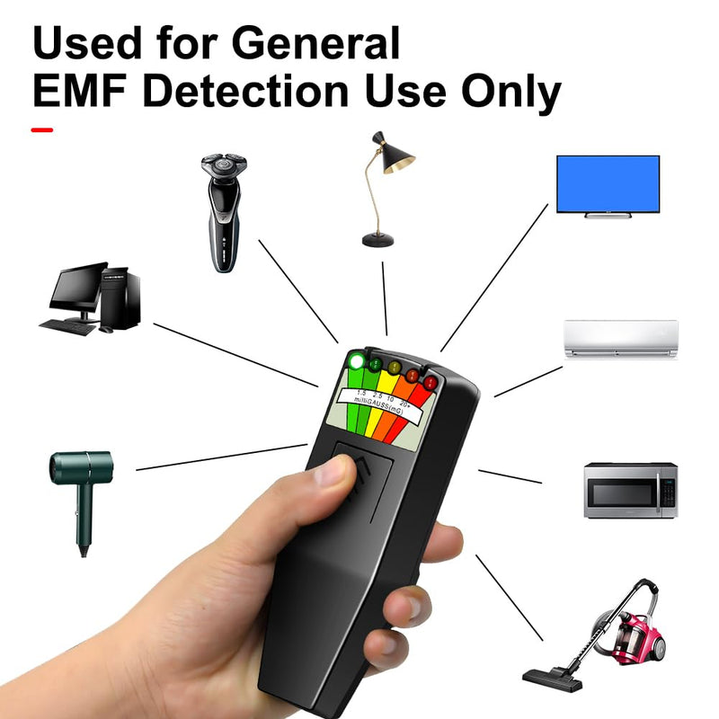 [Australia - AusPower] - EMF Meter Milli Gauss Counter Ghost Hunting Equipment with LED Prompts for Electromagnetic Radiation Detecting and Paranormal Investigations 