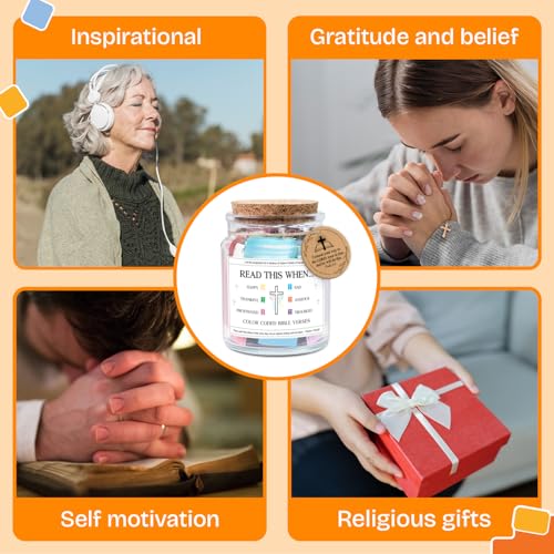 NewEleven Christian Gift For Her, Friends - Confirmation Gifts for Boys, Girls - Inspirational, Birthday Gift From Bestie, Family, Coworker - Bible Verse Jar ‎Bible Jar For Women