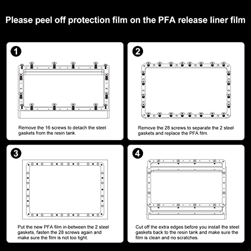 ELEGOO 5PCs PFA Release Liner Film 5pcs Saturn 2/3/4/4 Ultra PFA Film