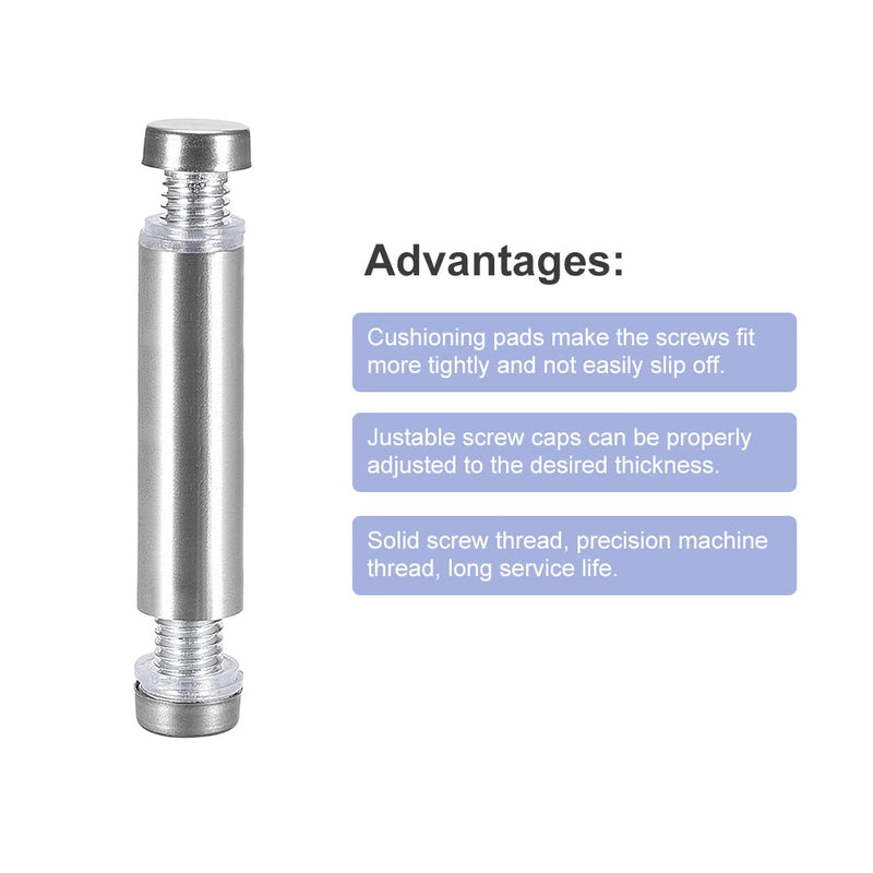 [Australia - AusPower] - uxcell 1/2 Dia x 2-1/8"(12x54mm) Double Head Standoff Screws Acrylic Glass Nails 4pcs 54mm 