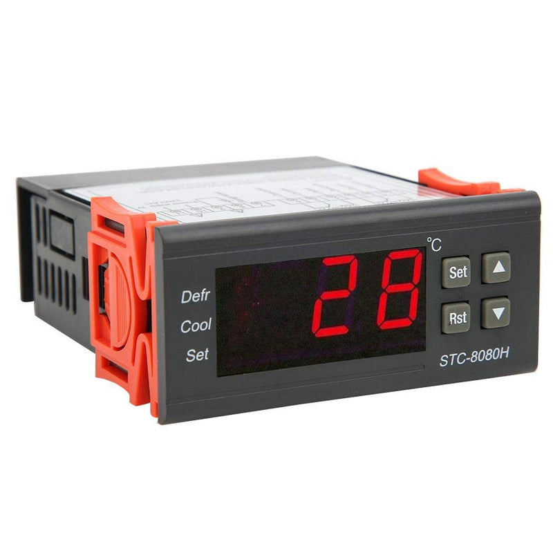 [Australia - AusPower] - Digital Temperature Controller Thermostat Refrigeration Defrosting 10A/220VAC -8080H Display Over-Limit Alarm -50°C-99°C 