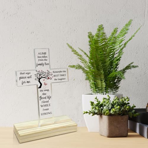 Acrylic Decor Sign Plaque With Stand Gifts For men women, Table decorations for Mom Dad Grandma Friends (Cross0630)