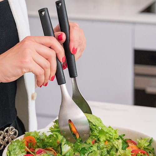 triangle 2-Piece Salad Servers Set - Ideal for Turning, Tossing, Flipping & Serving - Lightweight, GreenGrip Handles - Dishwasher Safe