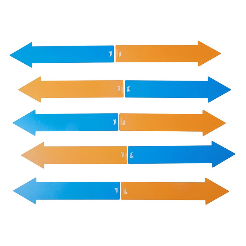 [Australia - AusPower] - hand2mind - 93733 10 Social Distancing Floor Decals Arrows, 12 Inch Orange & Blue Safety Floor Sign, Waterproof and Washable for Indoor Or Outdoor 6 Feet Distancing Floor Arrows 
