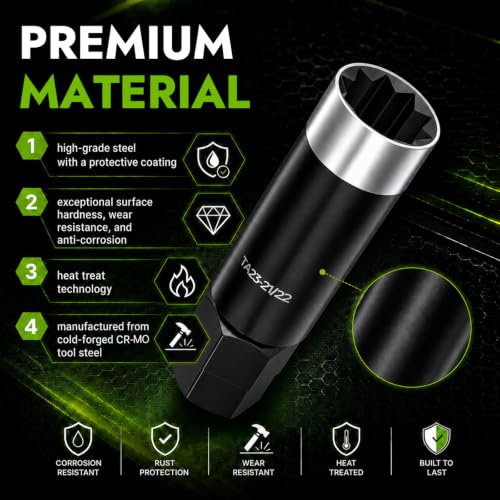 AUTOPTIM 10 Spline Lug Nut Socket Key - for TA23-21/22 Bimecc 10 Point Nuts