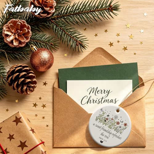 Fatbaby A Sweet Friendship Refreshes The Soul Christian Friendship Ornament, Friend Ornament for Women Sister, Religious Faith Christian Christmas Decorations Gifts with Box&Ribbon 2.9" A Seet Friendship