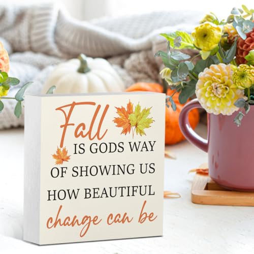 Fall Bible Verse Decor Inspirational Religious Gifts for Women Change