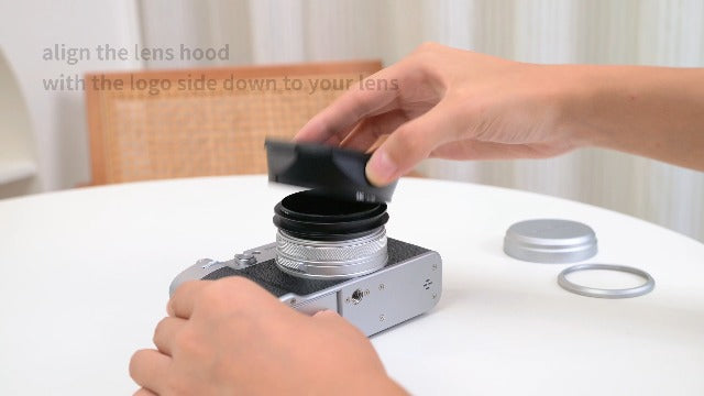Square Metal X100VI Lens Hood with Lens Cap,Lens Shade Protector for Fujifilm Fuji X100VI X100V X100F Camera Replaces Fujifilm Fuji LH-X100 Lens Hood,with Lens Filter Adapter Ring & Lens Cap Black