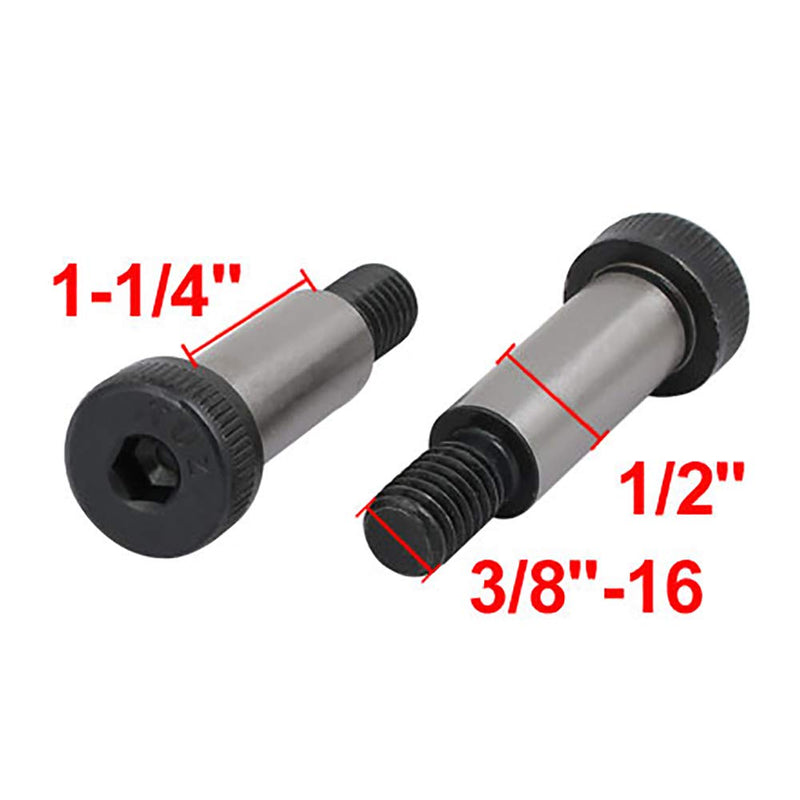 [Australia - AusPower] - Alloy Steel Hexagon Socket Head Shoulder Bolt 1/2" Shoulder Dia, 1-1/4" Shoulder Length, 3/8"-16 UNC Thread Pack of 6 