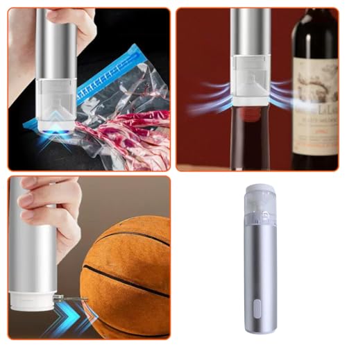 Small Vacuum Sealer with 10 Vacuum Bags and 2 Caps, Rechargeable and Portable, Hand Sealer for Preserving Food
