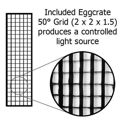 Pro Studio Solutions EZ Pro Strip Box softbox 12"x56" (12x56 in) Eggcrate - 50 Degree Grid (Each Grid Size: 2"(w) x2(l) x1.5(h)), Egg Crate 12" x 56"