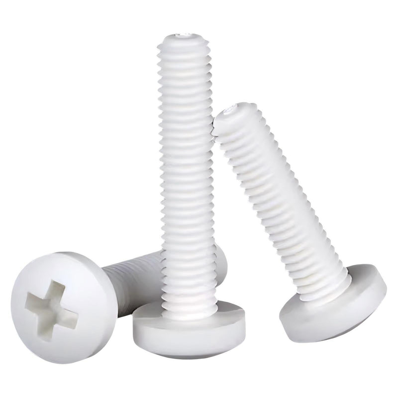 [Australia - AusPower] - Polypropylene (PP) Metric Cross Phillips Pan Head Screw Assortment Kit - M3 M4 M5 Plastic Fasteners w/Nuts, Washers, 470Pcs in Plastic Case (Non-Conductive, Lightweight) White M3-M5 
