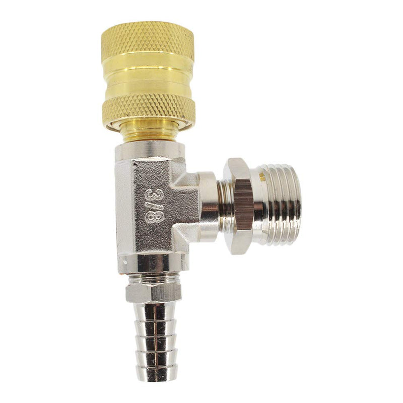 [Australia - AusPower] - Brass Faucet Adapter – Bleeder T, Garden Hose Threads, Water Flow Tee for Blend Centers, Mop Buckets & Spray Bottles, Portable Water Supply 