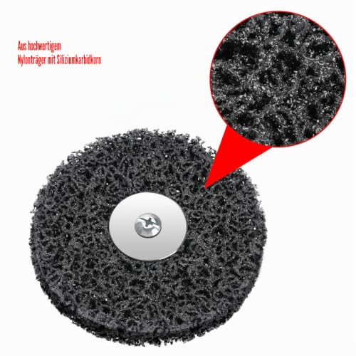 Pack of 5 100 mm Nylon Fabric Disc, Coarse Grinding Disc Set, CSD Disc Sanding Disc for Angle Grinder of Paint, Rust Welds, Cleaning Removal of Paint Rust, Mixed Colors