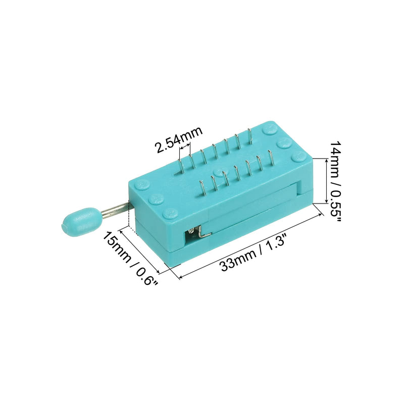 [Australia - AusPower] - PATIKIL Universal IC Test ZIF Socket 14 Pin 2.54mm Pitch for Microcontroller, Chip, Breadboard, Program IC's, 4 Pack 
