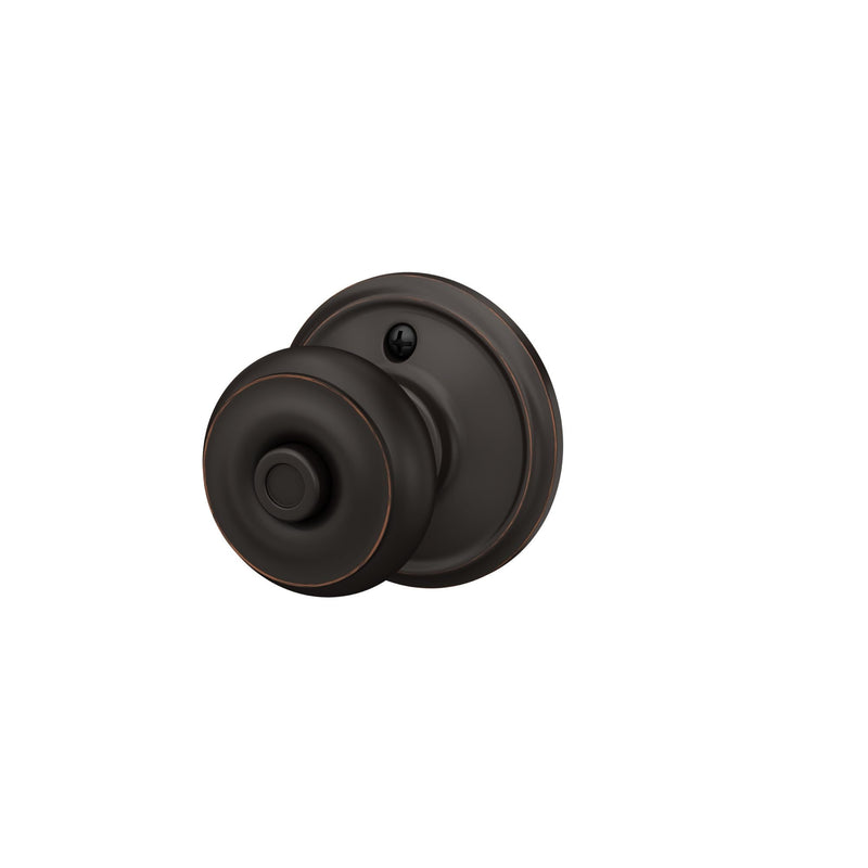 Schlage F40 GEO 716 Georgian Door Knob, Bed & Bath Privacy Lock, Aged Bronze Standard