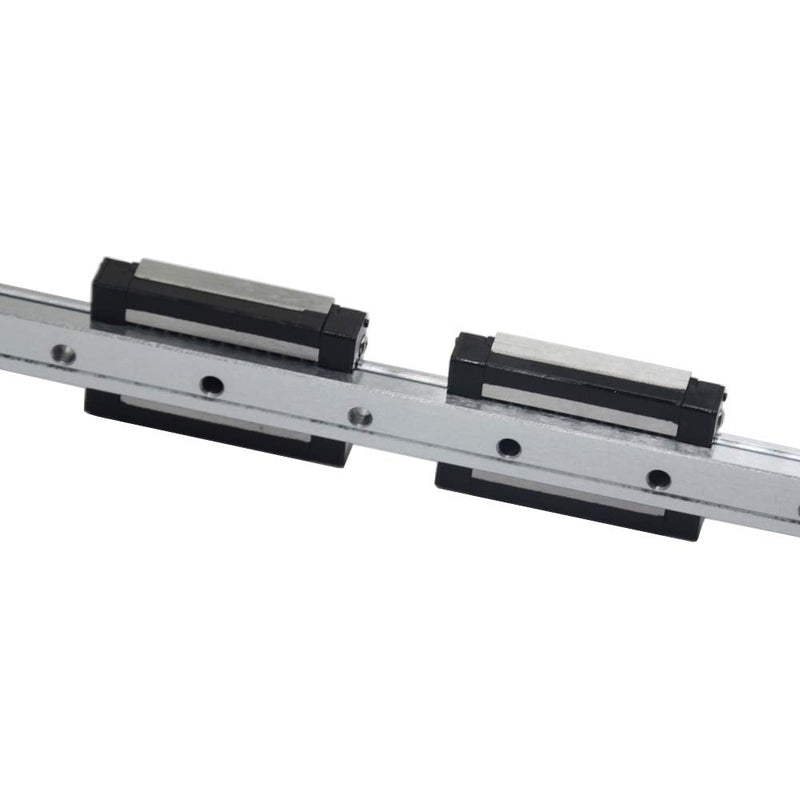 Iverntech MGN12 400mm Linear Rail Guide with 2 MGN12H Stainless Steel Black Carriage Blocks for 3D Printer and CNC Parts 400MM 2 Carriage Blocks