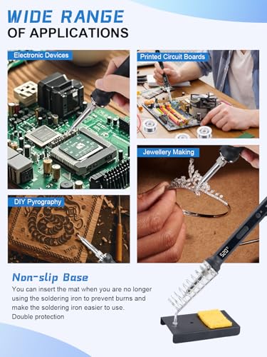 100W Digital Soldering Iron Set with LCD Display 180-520°C, 18-in-1 Professional Soldering Set Including Smart Multimeter, Desoldering Pump, 3 Soldering Tips, PU Bag & Accessories for