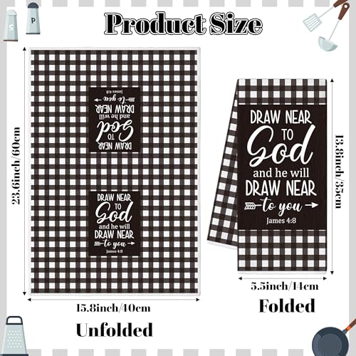 Christian Bible Verse Hand Towels - 6 Pack Polyester Kitchen Towels Set