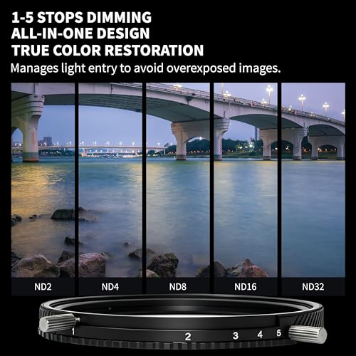 2-in-1 82mm ND2-ND32 Variable ND &CPL Filter for Camera 82 VND-CPL