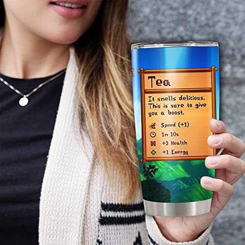 DOINB TIAN Insulated Tumbler Stardew With Lid Valley Day Tea Stainless Steel Coffee Cup 20 Oz Vacuum Tumblers Travel Mug