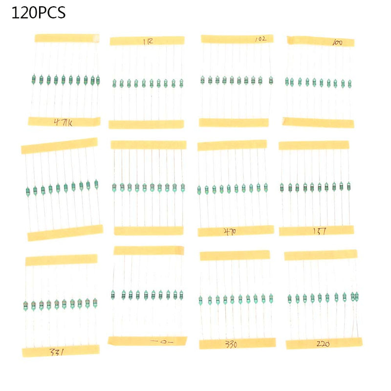 [Australia - AusPower] - 120PCS 1/4W Color Ring Inductor Set, 1uH to 1mH 12 Inductance Values User-Friendly High Performance Inductor Kit 
