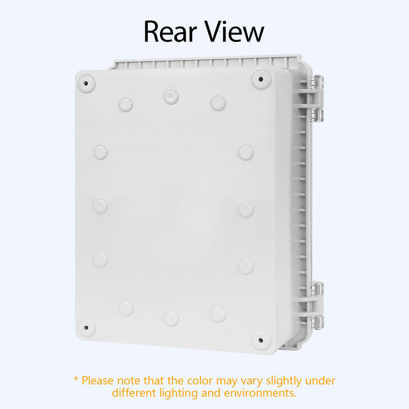 LeMotech Electrical Box, IP67 Waterproof Hinged Clear Cover Stainless Steel Latch Junction Box, ABS Plastic Electrical Enclosure with Mounting Plate,Wall Brackets, Cable Glands,8.7"x6.7"x4.3",Grey 8.7"x6.7"x4.3"