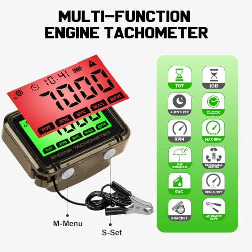 HFWHOK small engine digital tachometer for chainsaw RPM measurement
