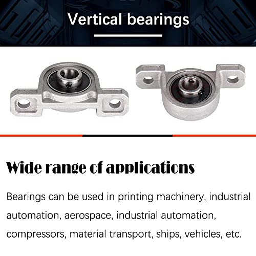 4Pcs KP002 Zinc Alloy Flange Mounted Pillow Block Bearings,Bore:15mm(0.59") 15mm (KP002)
