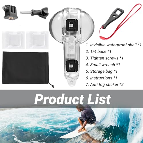 Insta 360 X4 Air Invisible Dive Case, Waterproof Up to 50m (164ft) Splash Prevention Housing, Underwater Dive Protective Shell for Insta360 X4 Air with Bracket Accessories X4air Dive Case - TWO Claw
