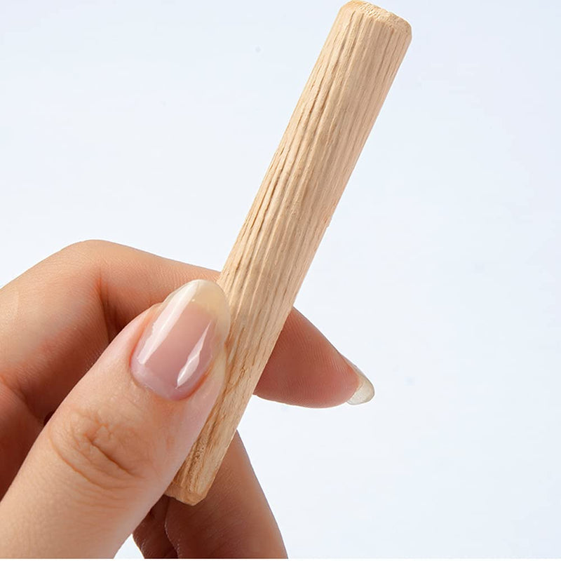 [Australia - AusPower] - 21pcs Wooden Dowels Assorted M6 M8 M10 Hard Wood Grooved Plugs Furniture Woodwork Grooved Fluted Pin Craft for Grooved Fluted, Craft, DIY, Carpentry (6mm 8mm 10mm) 